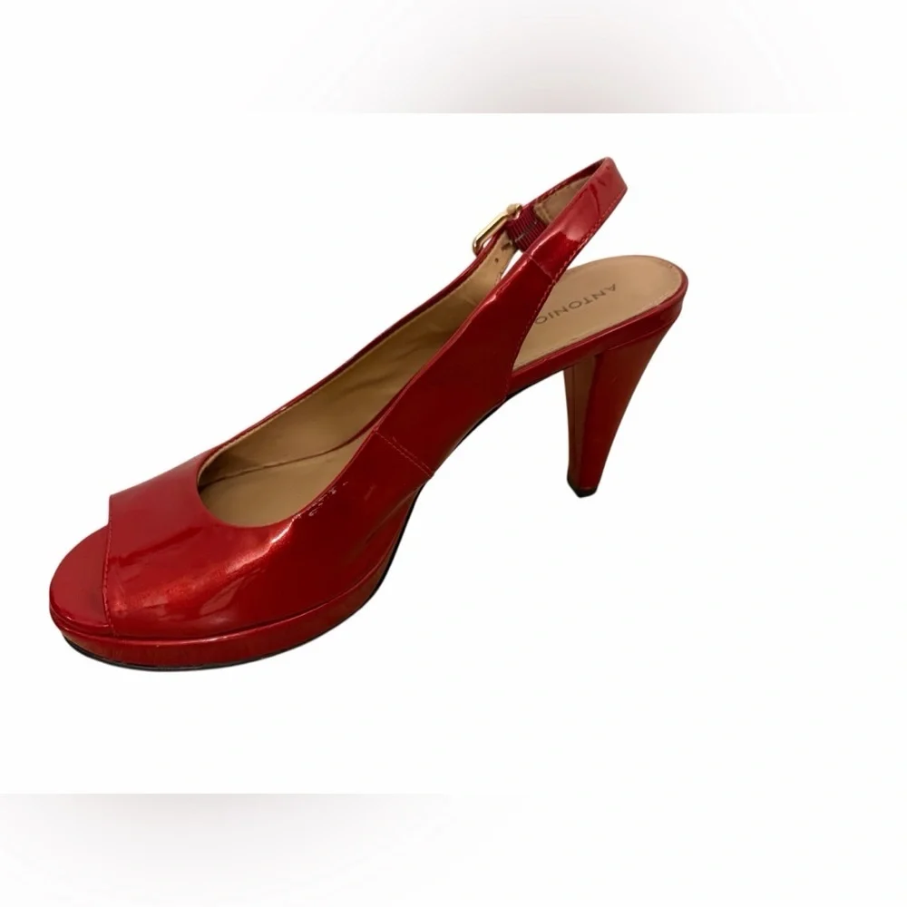 ANTONIO MELANI Red Patent Slingback Heel Size 8 M